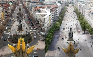 В феврале начнется обновление Вацлавской площади. Посмотрите, как она будет выглядеть через три года